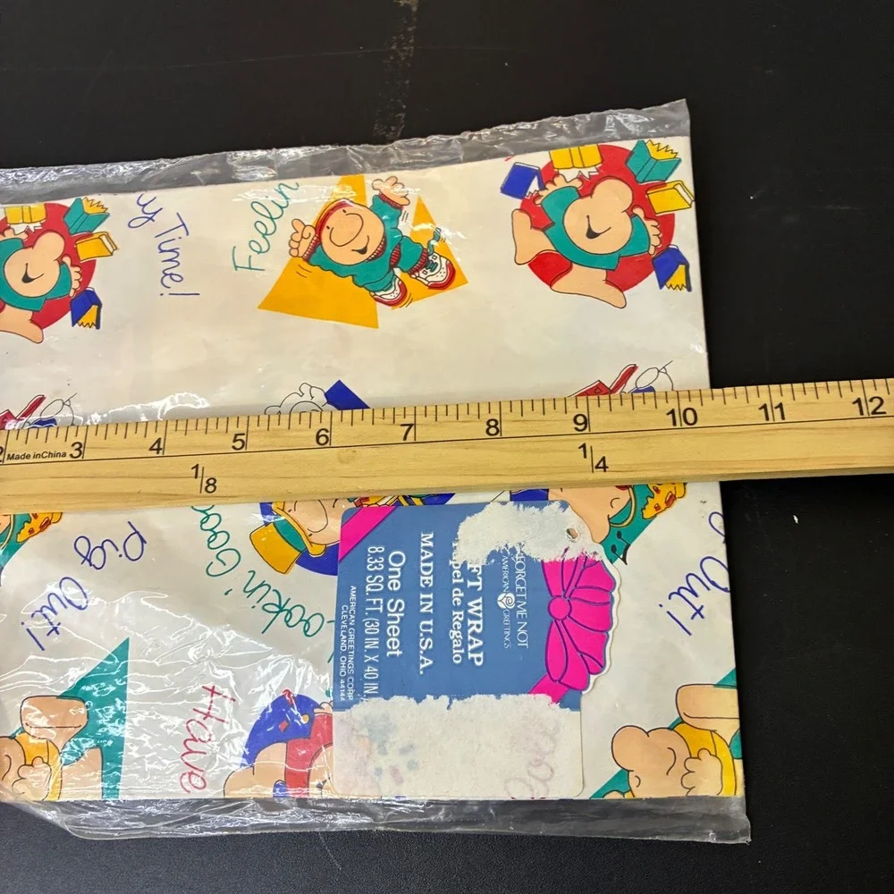 American Greetings Forget Me Not Ziggy Gift Wrap Paper One Sheet 30x40